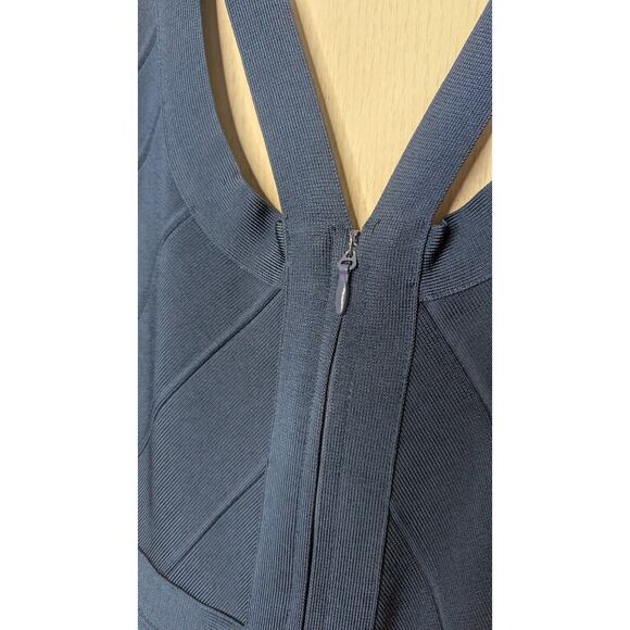 NWT Herve Leger navy blue sexy body con bandage cocktail dress size Medium - Picture 7 of 12